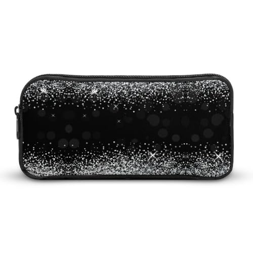 JiuPopular Federmäppchen, glänzendes silberfarbenes Glitzer-Schreibwarenetui als Federmäppchen für Büro und Schule, Business-Reisetasche oder kleine Werkzeugbox, Make-up-Tasche für Mädchen von JiuPopular