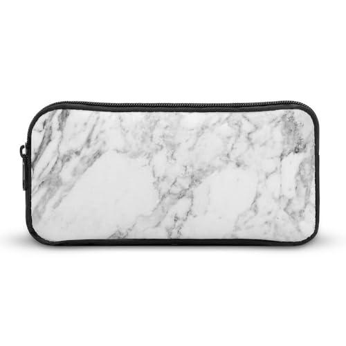 JiuPopular Federmäppchen, helles Marmor, Schreibwaren-Tasche als Federmäppchen für Büro und Schule, Business-Reisetasche oder kleine Werkzeugbox, Make-up-Tasche für Mädchen von JiuPopular