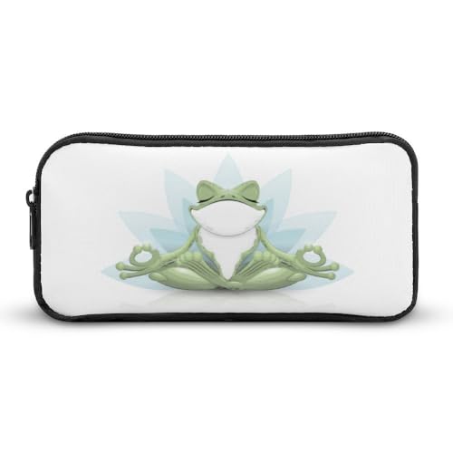 JiuPopular Federmäppchen, lustiges Yoga-Frosch-Schreibwaren-Tasche als Federmäppchen für Büro und Schule, Business-Reisetasche oder kleine Werkzeugbox, Make-up-Tasche für Mädchen JiuPopular Federmäppchen, lustiges Yoga-Frosch-Schreibwaren-Tasche als Federmäppchen für Büro und Schule, Business-Reisetasche oder kleine Werkzeugbox, Make-up-Tasche für Mädchen von JiuPopular