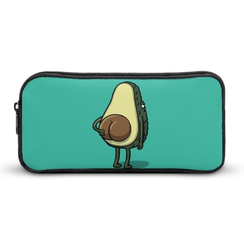 JiuPopular Federmäppchen, niedliche Avocado-Anime-Schreibwaren-Tasche als Federmäppchen für Büro und Schule, Business-Reisetasche oder kleine Werkzeugbox, Make-up-Tasche für Mädchen von JiuPopular