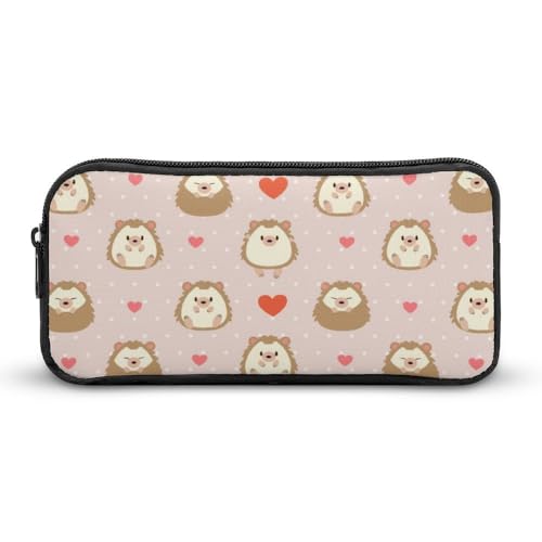 JiuPopular Federmäppchen, niedlicher Cartoon-Igel, Schreibwaren-Tasche als Federmäppchen für Büro und Schule, Geschäftsreisetasche oder kleine Werkzeugbox, Make-up-Tasche für Mädchen von JiuPopular