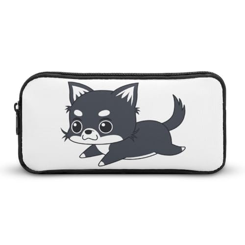 JiuPopular Federmäppchen, niedlicher Chihuahua-Hund, Schreibwaren-Tasche als Federmäppchen für Büro und Schule, Business-Reisetasche oder kleine Werkzeugbox, Make-up-Tasche für Mädchen von JiuPopular