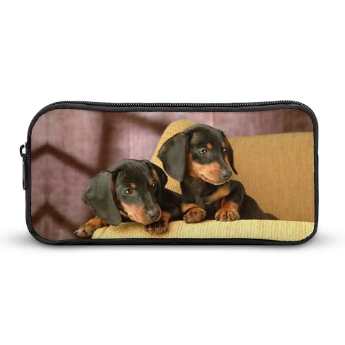 JiuPopular Federmäppchen, niedlicher Dackel-Schreibwaren-Tasche, verwendet als Federmäppchen für Büro und Schule, Business-Reisetasche oder kleine Werkzeugbox, Make-up-Tasche für Mädchen von JiuPopular