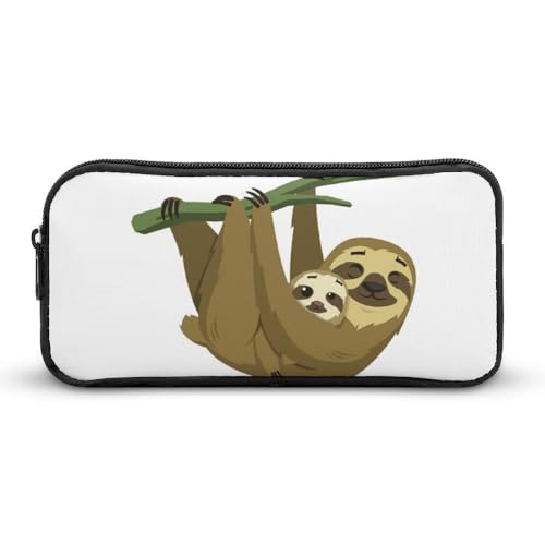 JiuPopular Federmäppchen, niedliches Regenwald-Faultier-Schreibwaren-Tasche als Federmäppchen für Büro und Schule, Geschäftsreisetasche oder kleine Werkzeugbox, Make-up-Tasche für Mädchen von JiuPopular