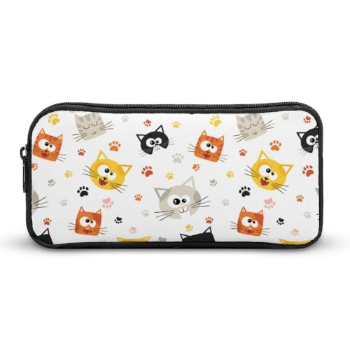 JiuPopular Federmäppchen, schöne Cartoon-Katzen-Schreibwaren-Tasche, verwendet als Federmäppchen für Büro und Schule, Business-Reisetasche oder kleine Werkzeugbox, Make-up-Tasche für Mädchen von JiuPopular