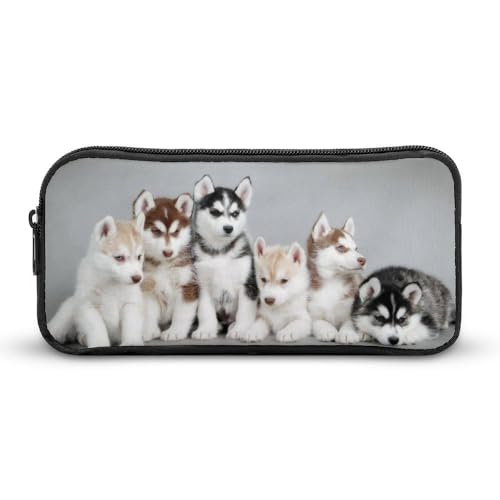 JiuPopular Federmäppchen, schöne HuskySchreibwaren-Tasche als Federmäppchen für Büro und Schule, Business-Reisetasche oder kleine Werkzeugbox, Make-up-Tasche für Mädchen von JiuPopular