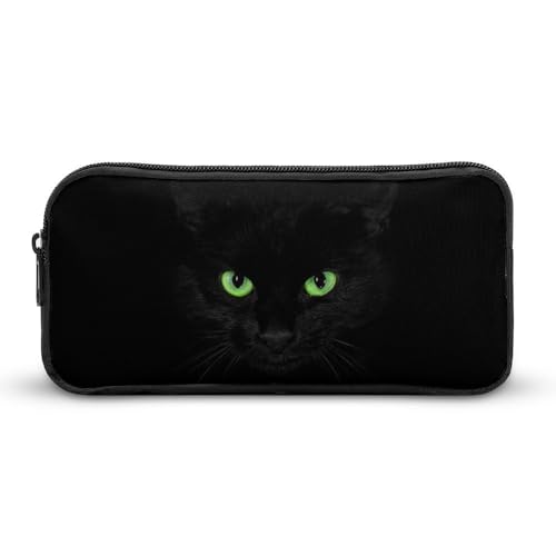 JiuPopular Federmäppchen, schwarze CatStationery Tasche verwendet als Federmäppchen für Büro und Schule, Business-Reisetasche oder kleine Werkzeugbox, Mädchen Make-up-Tasche von JiuPopular