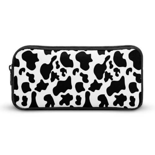 JiuPopular Federmäppchen, schwarze Kuh-Druck, Schreibwaren-Tasche als Federmäppchen für Büro und Schule, Business-Reisetasche oder kleine Werkzeugbox, Make-up-Tasche für Mädchen von JiuPopular