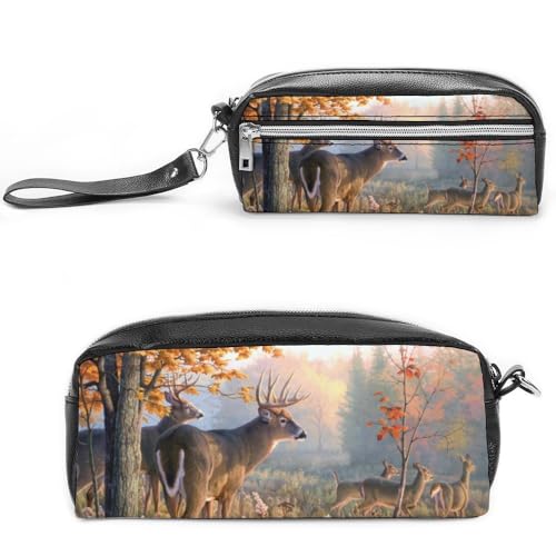 JiuPopular Federmäppchen aus Leder, Bienen-Honigbienen-Schreibwaren-Tasche als Federmäppchen für Büro und Schule, Business-Reisetasche oder kleine Werkzeugbox, Make-up-Tasche, Stil 1, 20*10*5.5cm von JiuPopular