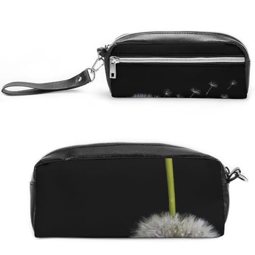 JiuPopular Federmäppchen aus Leder, Löwenzahnsamen, Schreibwaren-Tasche als Federmäppchen für Büro und Schule, Geschäftsreise oder kleine Werkzeugbox, Make-up-Tasche von JiuPopular
