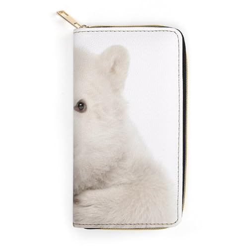 JiuPopular Geldbörse aus Leder, Eisbär, kleine Größe und großes Fassungsvermögen, leicht zu tragen, Stil:, 19.7x10.5cm, Modern von JiuPopular