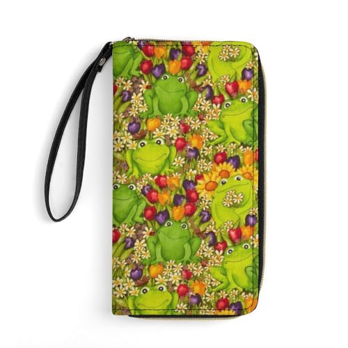 JiuPopular Geldbörse aus Leder, Frosch, mit Seil, kleine Größe und großes Fassungsvermögen, leicht zu tragen von JiuPopular