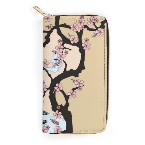 JiuPopular Geldbörse aus Leder, Fuji Mountain Cherry Tree in Japan, kleine Größe und großes Fassungsvermögen, leicht zu tragen, Stil:, 19.7x10.5cm, Modern von JiuPopular