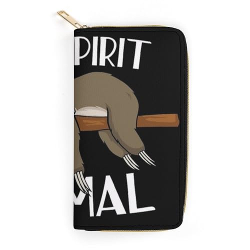 JiuPopular Geldbörse aus Leder, My Sprirt Animal Sloth, kleine Größe und großes Fassungsvermögen, leicht zu tragen, Stil:, 19.7x10.5cm, Modern von JiuPopular