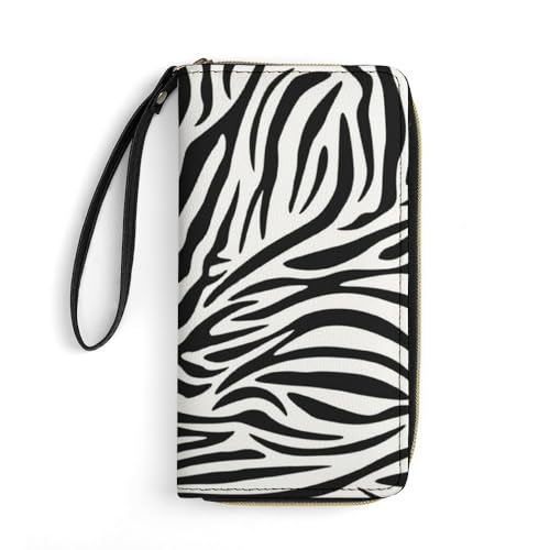 JiuPopular Geldbörse aus Leder, Zebramuster, mit Seil, kleine Größe und großes Fassungsvermögen, leicht zu tragen von JiuPopular