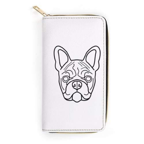 JiuPopular Geldbörse aus Leder, französische Bulldogge, kleine Biene, kleine Größe und großes Fassungsvermögen, leicht zu tragen, Stil:, 19.7x10.5cm, Modern von JiuPopular