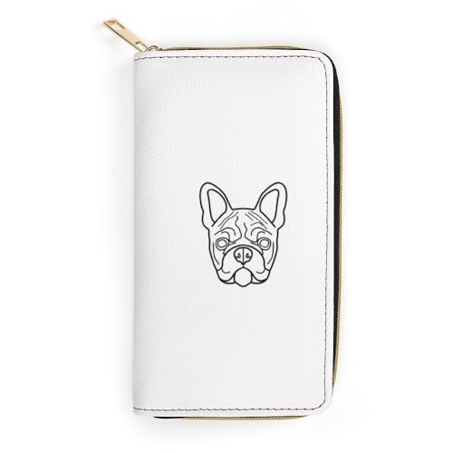 JiuPopular Geldbörse aus Leder, französische Bulldogge, kleine Größe und großes Fassungsvermögen, leicht zu tragen, Stil:, 19.7x10.5cm, Modern von JiuPopular