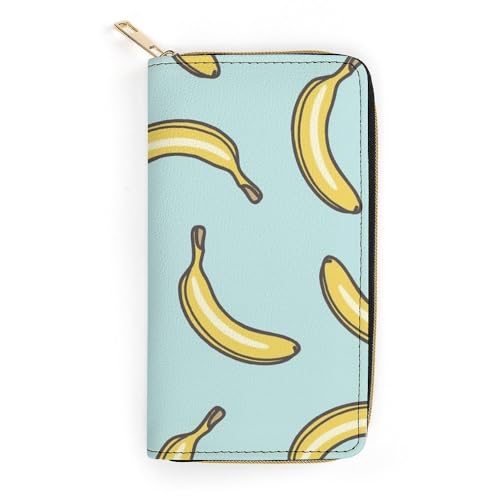 JiuPopular Geldbörse aus Leder, gelbe Banane, kleine Größe und großes Fassungsvermögen, leicht zu tragen, Stil:, 19.7x10.5cm, Modern von JiuPopular