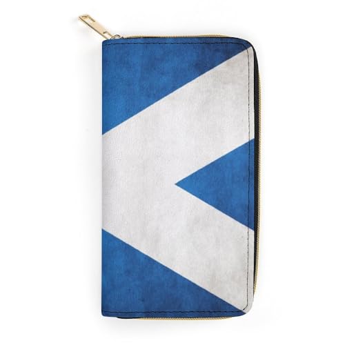 JiuPopular Geldbörse aus Leder, schottisches Retro, kleine Größe und großes Fassungsvermögen, leicht zu tragen, Stil:, 19.7x10.5cm, Modern von JiuPopular