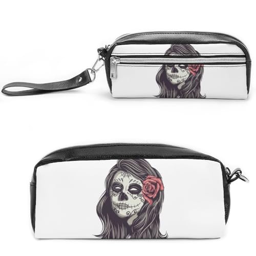 JiuPopular Leder-Federmäppchen, 3D-Aquarell-Papagei, Schreibwaren-Tasche als Federmäppchen für Büro und Schule, Geschäftsreise oder kleine Werkzeugbox, Make-up-Tasche, Style-3, 20*10*5.5cm von JiuPopular