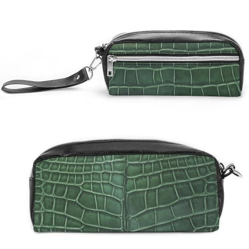 JiuPopular Leder-Federmäppchen, Alligator-HautSchreibwaren-Tasche als Federmäppchen für Büro und Schule, Business-Reisetasche oder kleine Werkzeugbox, Make-up-Tasche JiuPopular Leder-Federmäppchen, Alligator-HautSchreibwaren-Tasche als Federmäppchen für Büro und Schule, Business-Reisetasche oder kleine Werkzeugbox, Make-up-Tasche von JiuPopular
