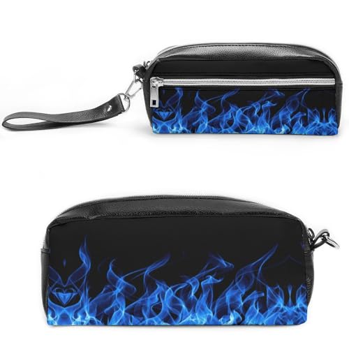 JiuPopular Leder-Federmäppchen, Büffelkariert, Wald, Weihnachten, Schreibwaren-Tasche als Federmäppchen für Büro und Schule, Geschäftsreise oder kleine Werkzeugbox, Make-up-Tasche, Stil:, 20*10*5.5cm von JiuPopular