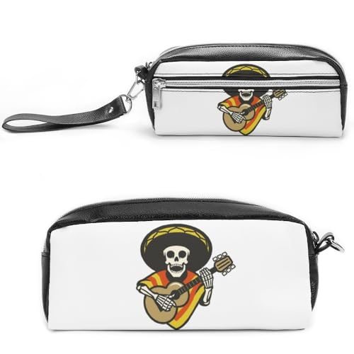 JiuPopular Leder-Federmäppchen, Büffelkariert, Wald, Weihnachten, Schreibwaren-Tasche als Federmäppchen für Büro und Schule, Geschäftsreise oder kleine Werkzeugbox, Make-up-Tasche, Style-3, 20*10 von JiuPopular