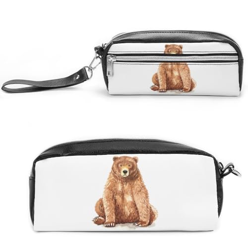 JiuPopular Leder-Federmäppchen, Dart-TargetSchreibwaren-Tasche als Federmäppchen für Büro und Schule, Geschäftsreisetasche oder kleine Werkzeugbox, Make-up-Tasche, Stil 1, 20*10*5.5cm, Federmäppchen von JiuPopular