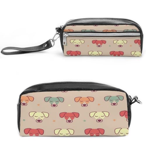 JiuPopular Leder-Federmäppchen, Eulenballon, Schreibwaren-Tasche als Federmäppchen für Büro und Schule, Geschäftsreisetasche oder kleine Werkzeugbox, Make-up-Tasche, Stil-2, 20*10*5.5cm, Federmäppchen von JiuPopular