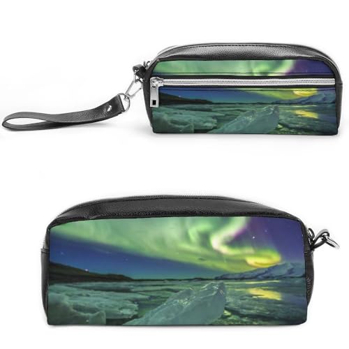 JiuPopular Leder-Federmäppchen, Gymnastik-Schreibwaren-Tasche als Federmäppchen für Büro und Schule, Business-Reisetasche oder kleine Werkzeugbox, Make-up-Tasche, Stil:, 20*10*5.5cm, Federmäppchen von JiuPopular