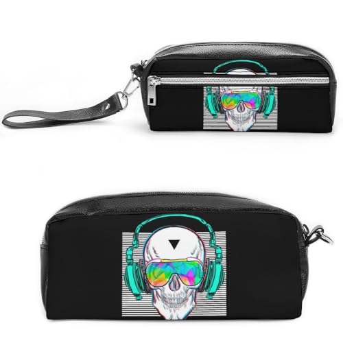 JiuPopular Leder-Federmäppchen, IndianerSchreibwaren-Tasche als Federmäppchen für Büro und Schule, Geschäftsreisetasche oder kleine Werkzeugbox, Make-up-Tasche, Style-3, 20*10*5.5cm, Federmäppchen von JiuPopular