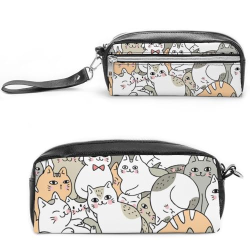 JiuPopular Leder-Federmäppchen, Musik-Klaviertasten, Schreibwaren-Tasche als Federmäppchen für Büro und Schule, Geschäftsreisetasche oder kleine Werkzeugbox, Make-up-Tasche, Stil 1, 20*10*5.5cm von JiuPopular