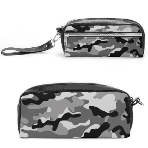 JiuPopular Leder-Federmäppchen, Tierpfotenabdrücke, Schreibwaren-Tasche als Federmäppchen für Büro und Schule, Business-Reisetasche oder kleine Werkzeugbox, Make-up-Tasche, Stil-2, 20*10*5.5cm von JiuPopular