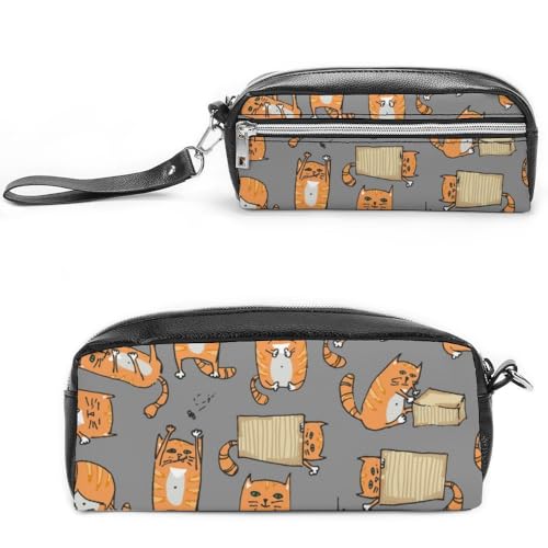 JiuPopular Leder-Federmäppchen, eine Brut von Hühnern, Schreibwaren-Tasche als Federmäppchen für Büro und Schule, Geschäftsreise oder kleine Werkzeugbox, Make-up-Tasche, Stil 1, 20*10*5.5cm von JiuPopular