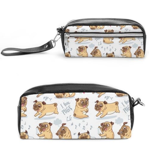 JiuPopular Leder-Federmäppchen, eine Brut von Hühnern, Schreibwaren-Tasche als Federmäppchen für Büro und Schule, Geschäftsreise oder kleine Werkzeugbox, Make-up-Tasche, Style-3, 20*10*5.5cm von JiuPopular