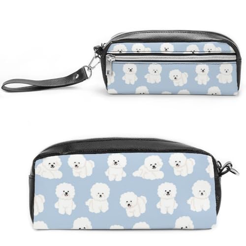 JiuPopular Leder-Federmäppchen, hellrosa Rose, Schreibwaren-Tasche als Federmäppchen für Büro und Schule, Geschäftsreisetasche oder kleine Werkzeugbox, Make-up-Tasche, Stil:, 20*10*5.5cm von JiuPopular