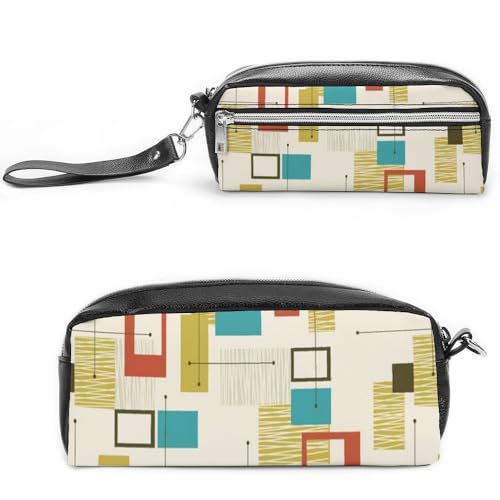 JiuPopular Leder-Federmäppchen, modernes Schreibwarenetui für Büro und Schule, Geschäftsreisetasche oder kleine Werkzeugbox, Make-up-Tasche, Style-3, 20*10*5.5cm, Federmäppchen von JiuPopular