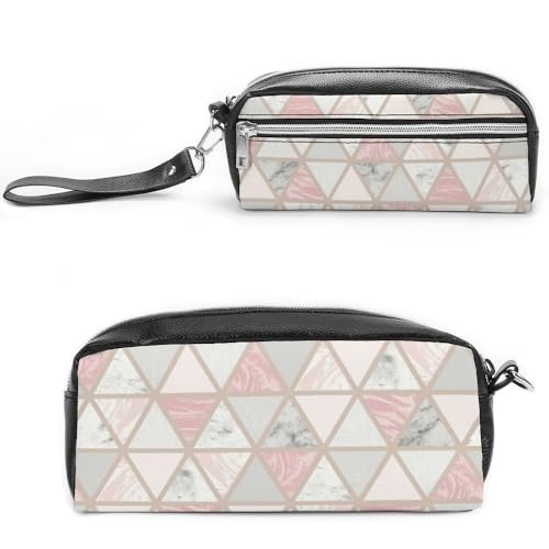 JiuPopular Leder-Federmäppchen, rotgoldener grauer Marmor, Schreibwaren-Tasche als Federmäppchen für Büro und Schule, Geschäftsreisetasche oder kleine Werkzeugbox, Make-up-Tasche von JiuPopular