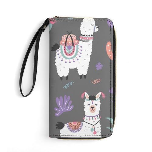 JiuPopular Ledergeldbörse, Alpaka, mit Seil, kleine Größe und großes Fassungsvermögen, leicht zu tragen von JiuPopular