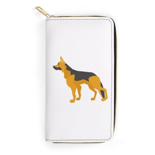 JiuPopular Ledergeldbörse, Deutscher Schäferhund, kleine Biene, kleine Größe und großes Fassungsvermögen, leicht zu tragen, Stil:, 19.7x10.5cm, Modern von JiuPopular