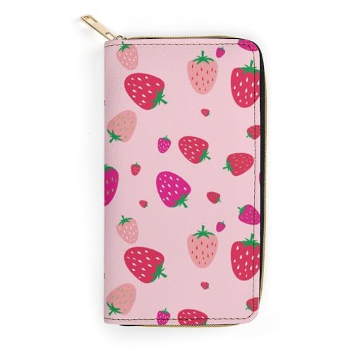 JiuPopular Ledergeldbörse, Erdbeermuster, kleine Größe und großes Fassungsvermögen, leicht zu tragen, Stil:, 19.7x10.5cm, Modern JiuPopular Ledergeldbörse, Erdbeermuster, kleine Größe und großes Fassungsvermögen, leicht zu tragen, Stil:, 19.7x10.5cm, Modern von JiuPopular
