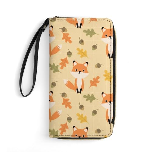 JiuPopular Ledergeldbörse, Herbst-süßer Fuchs, mit Seil, kleine Größe und großes Fassungsvermögen, leicht zu tragen JiuPopular Ledergeldbörse, Herbst-süßer Fuchs, mit Seil, kleine Größe und großes Fassungsvermögen, leicht zu tragen von JiuPopular