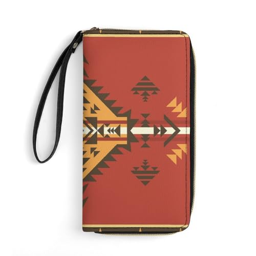 JiuPopular Ledergeldbörse, Indianer, mit Seil, kleine Größe und großes Fassungsvermögen, leicht zu tragen von JiuPopular