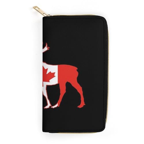 JiuPopular Ledergeldbörse, Kanada-Hirsch, kleine Größe und großes Fassungsvermögen, leicht zu tragen, Stil:, 19.7x10.5cm, Modern JiuPopular Ledergeldbörse, Kanada-Hirsch, kleine Größe und großes Fassungsvermögen, leicht zu tragen, Stil:, 19.7x10.5cm, Modern von JiuPopular