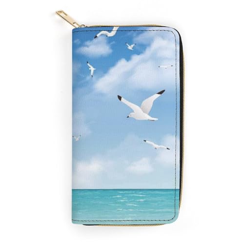 JiuPopular Ledergeldbörse, Leuchtturm, kleine Größe und großes Fassungsvermögen, leicht zu tragen, Stil:, 19.7x10.5cm, Modern von JiuPopular