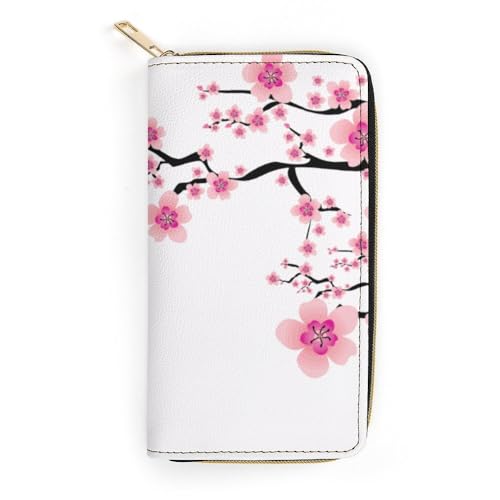 JiuPopular Ledergeldbörse, Pflaumenblüte, kleine Größe und großes Fassungsvermögen, leicht zu tragen, Stil:, 19.7x10.5cm, Modern von JiuPopular