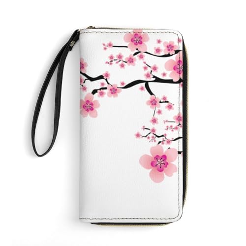 JiuPopular Ledergeldbörse, Pflaumenblüte, mit Seil, kleine Größe und großes Fassungsvermögen, leicht zu tragen von JiuPopular