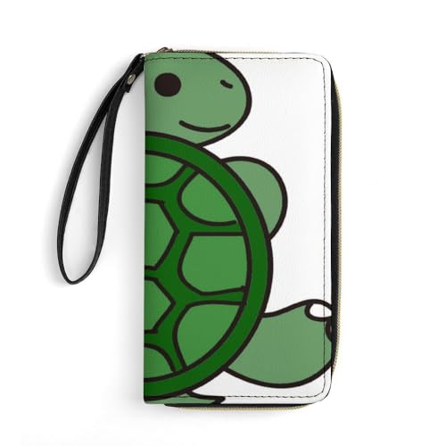 JiuPopular Ledergeldbörse, Schildkrötenmuster, mit Seil, kleine Größe und großes Fassungsvermögen, leicht zu tragen von JiuPopular