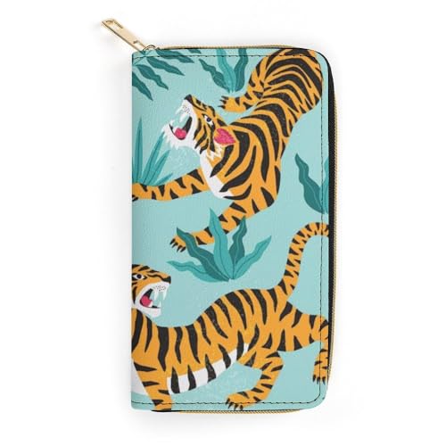 JiuPopular Ledergeldbörse, Tigermuster, kleine Größe und großes Fassungsvermögen, leicht zu tragen, Stil:, 19.7x10.5cm, Modern JiuPopular Ledergeldbörse, Tigermuster, kleine Größe und großes Fassungsvermögen, leicht zu tragen, Stil:, 19.7x10.5cm, Modern von JiuPopular