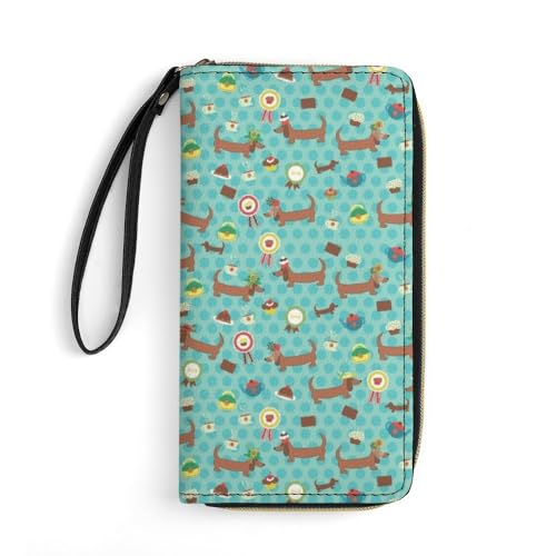 JiuPopular Ledergeldbörse, Wursthund, mit Seil, kleine Größe und großes Fassungsvermögen, leicht zu tragen von JiuPopular